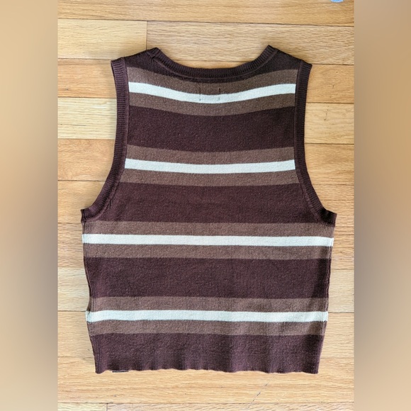 Superdry cropped striped fine knit sleeveless sweater US size 6 - Picture 5 of 11